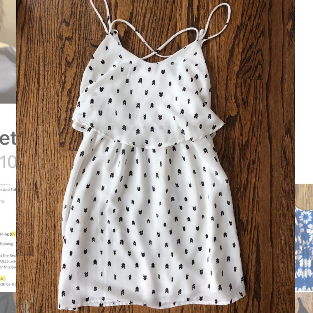 White dress cross back straps